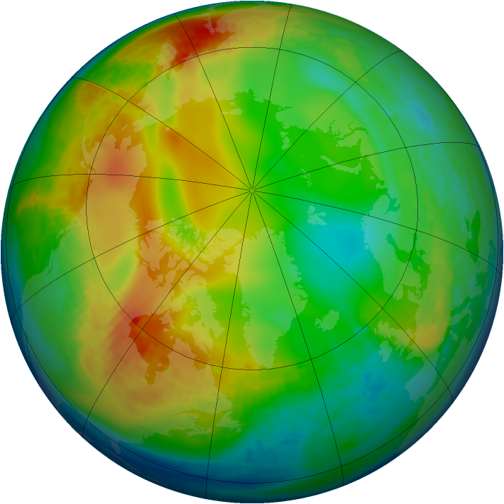 Arctic ozone map for 24 December 1993
